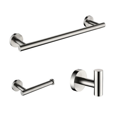 Porte-papier hygiénique Sus304 en acier inoxydable 3, nickel brossé, accessoires de douche pour salle de bain, barre à serviettes, crochet à peignoir, crochet à peignoir fiable, barre de toilette