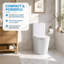 Toilette compacte une pièce 23 po, double chasse (1,1 / 1,6 GPF), entièrement jupée, siège à fermeture en douceur