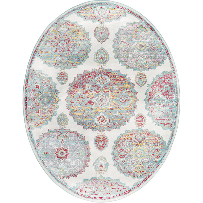 Floral Indoor Rug, Oval 8'2" x 10'