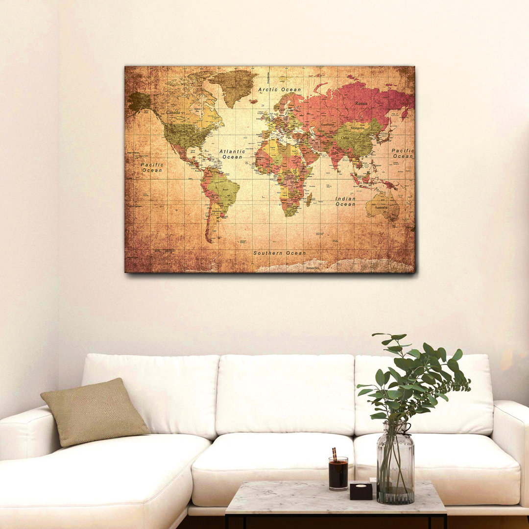 Leinwandbild Ancient World Map von Giallobus