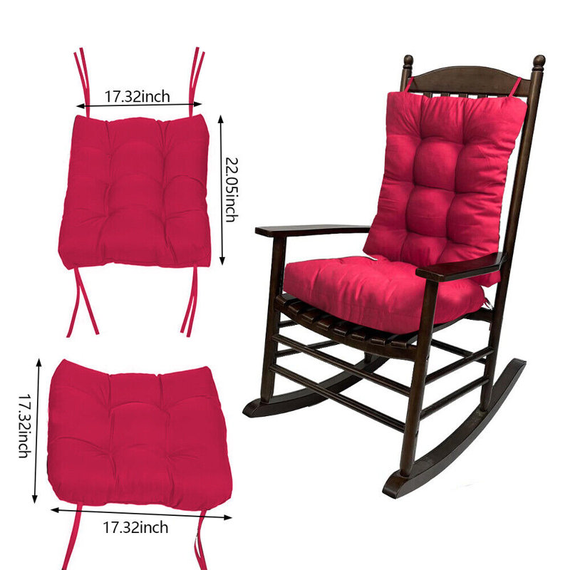 Indoor Outdoor Chair Cushion Garden High Back Chair Cushions Lounger Chair Pad For Recliner Patio Chair, Red