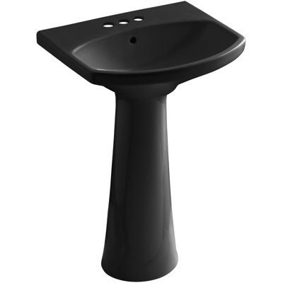 Lavabo de salle de bain piédestal en porcelaine vitreuse avec trop-plein Kohler Cimarron 26,81 "Kohler