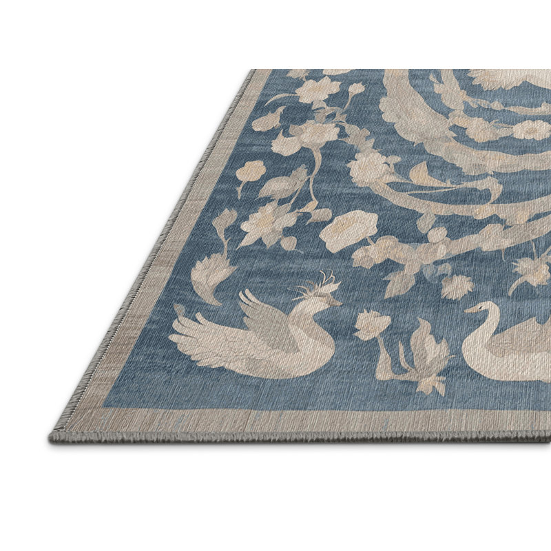 Machine Washable Gray Area Rug, Rectangle 2' x 3'