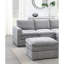 Salon modulaire 5 pièces - couleur grise, plateau-coussin, mobilier modulaire à structure en bois d'aspect classique, coussin triple épaisseur