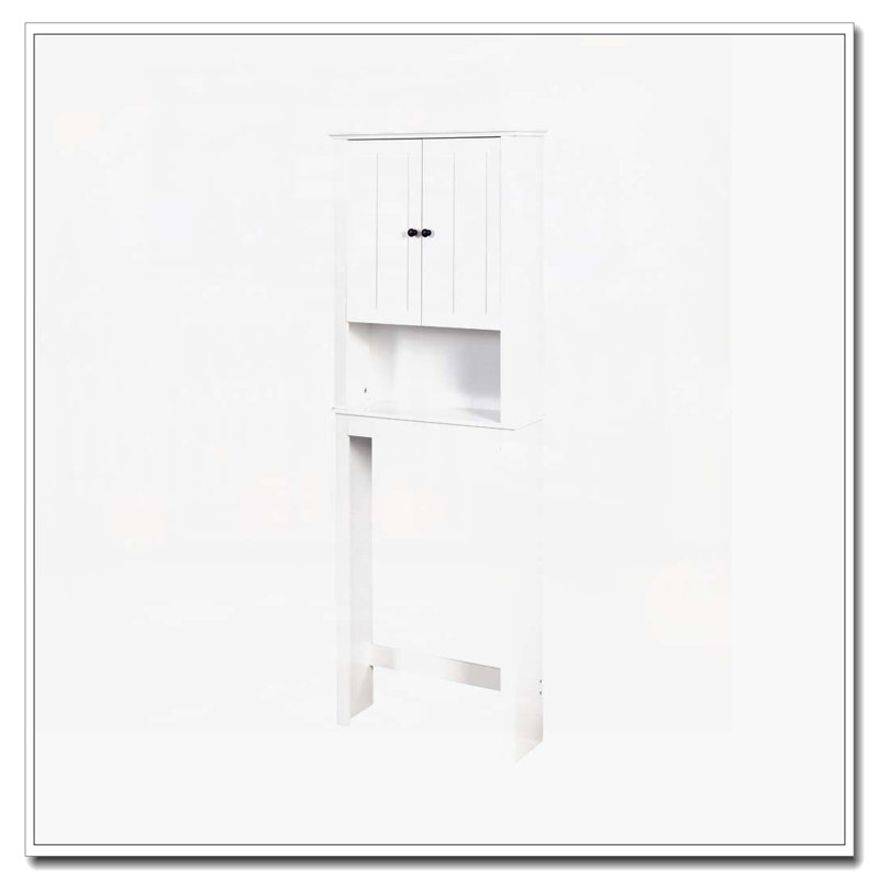 Bathroom Wooden Storage Cabinet Over-The-Toilet Space Saver with a Adjustable Shelf
