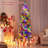 Pre-lit Artificial Christmas Tree Hinged Pencil Xmas Tree with Branch Tips-919637116
