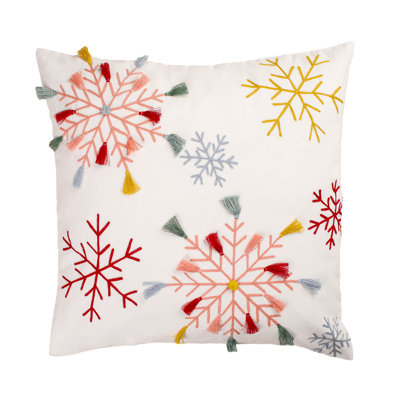 Embroidered Cotton Throw Pillow