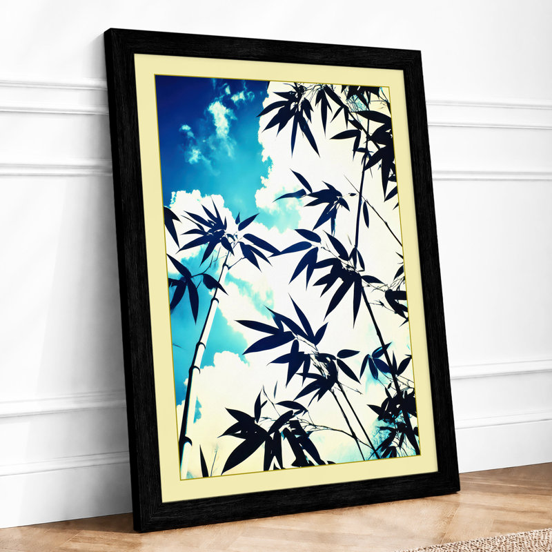 Bamboo Against Sky Japandi - Single Picture Frame Print, A1 - 84.1 x 59.4 cm, Black