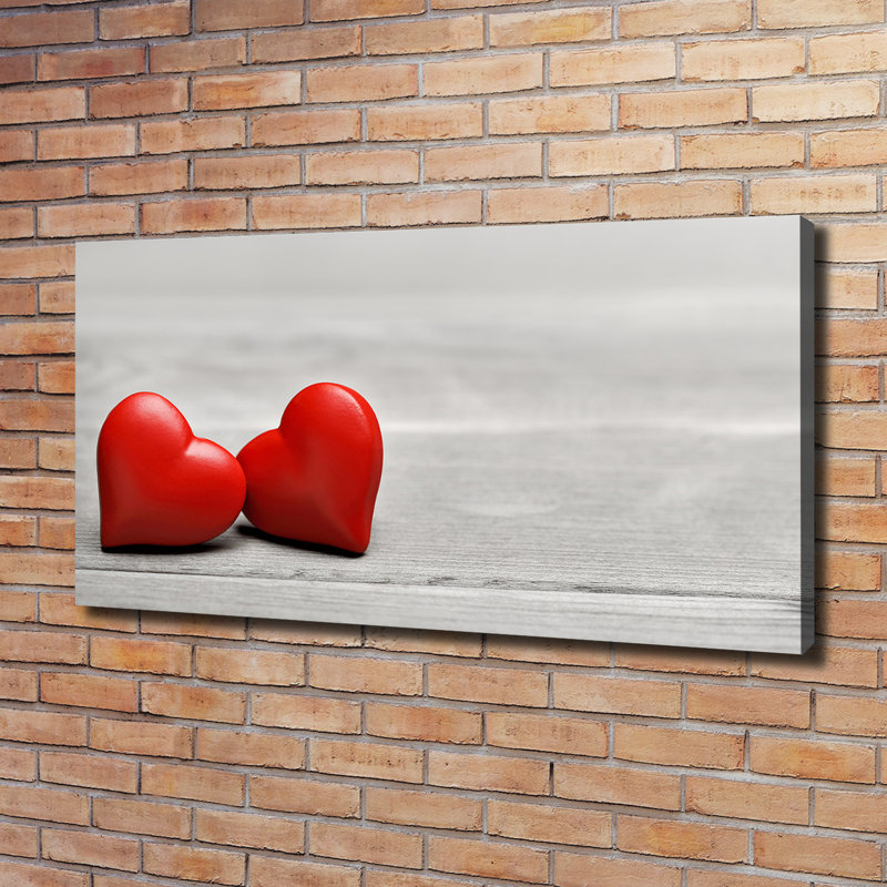 Hearts On The Wood - No Frame Print on Canvas