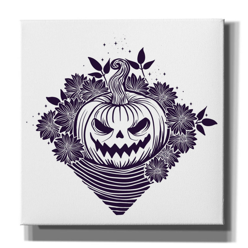 "Epic Graffiti" Pumpkin "par Rachel Hallquist, art mural sur toile, H 37 po x l 37 po x P 1,5 po