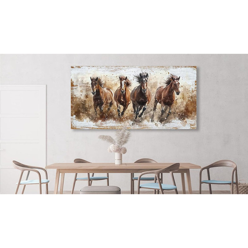Chevaux, art mural sur toile, images de chevaux bruns