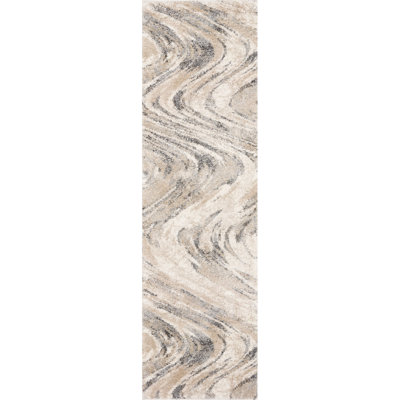 Tapis beige / gris à motif abstrait Sean