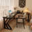 Household corner L-shaped solid wood black study desk and writing desk-1471131471-1471131469