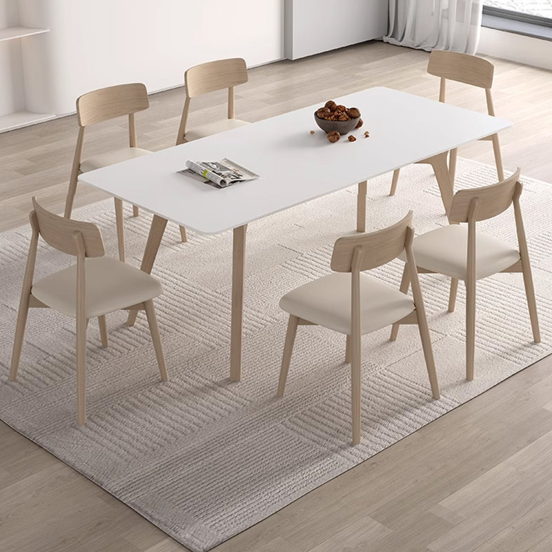 Table de salle à manger moderne en pierre frittée de style moderne, H 29,53 po x L 55,12 po x l 31,5 po