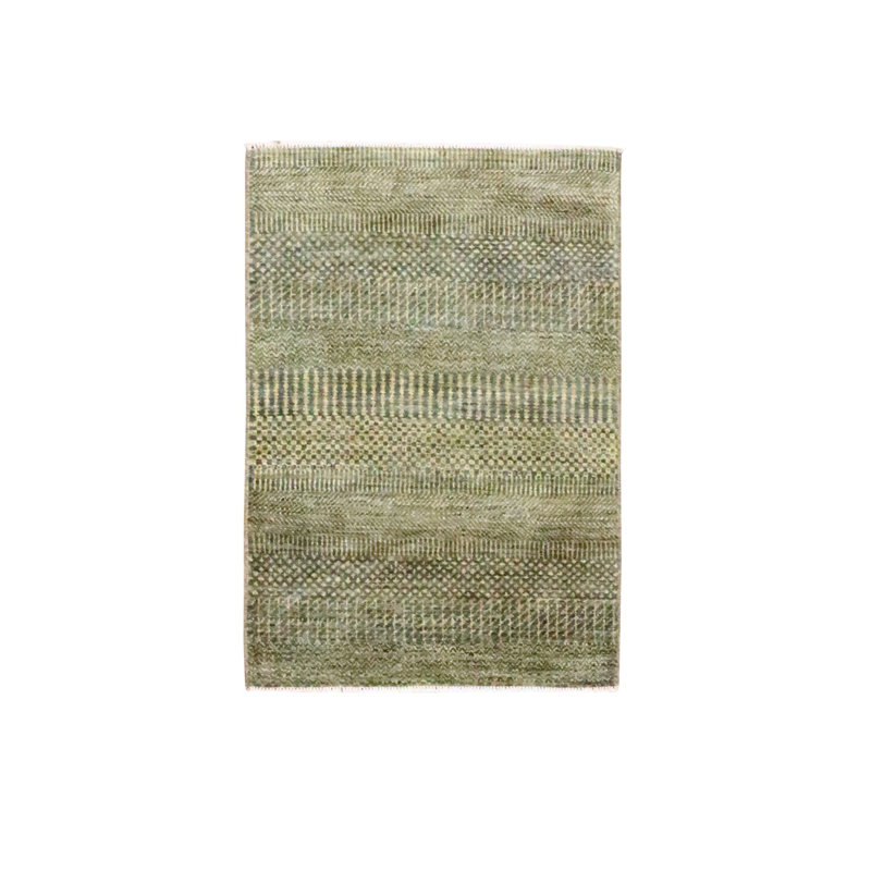 2 pi x 3 pi brun doré, ton sur ton, luxuriant et moelleux, échantillon, motif d'herbe moderne, noué à la main, laine avec touche de soie, tapis oriental