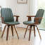 Modern Upholstered Leather Swivel Dining Chairs-1869263556