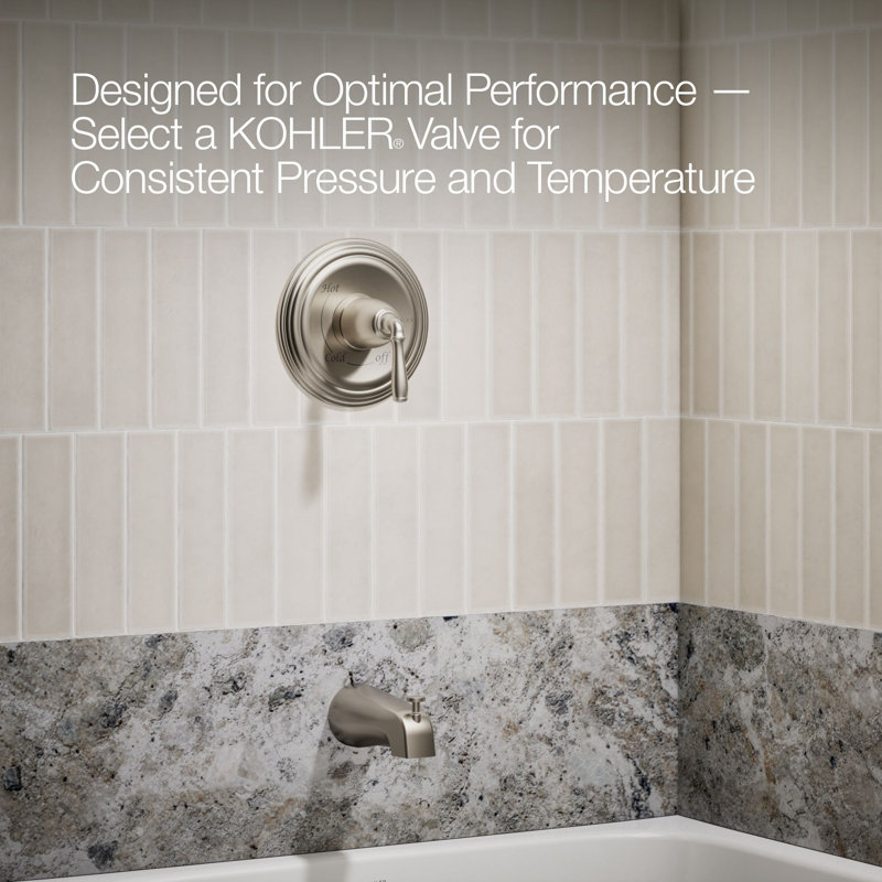 Garniture de baignoire et douche Devonshire Rite-Temp avec bec Npt et pomme de douche 1,75 GPM, Nickel brossé éclatant, NPT