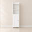 Armoire de rangement pour salle de bain, armoire de coin avec portes et tablette réglable, armoire à papier hygiénique étroite, organisateur de salle de bain pour petits espaces-1816369076-1816369075