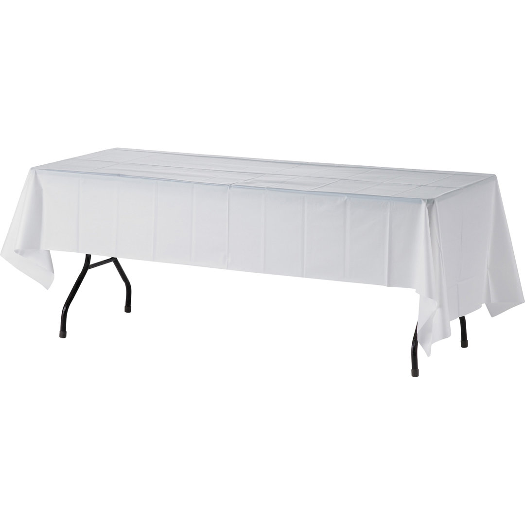 Basic Plastic Disposable Tablecloth Genuine Joe 