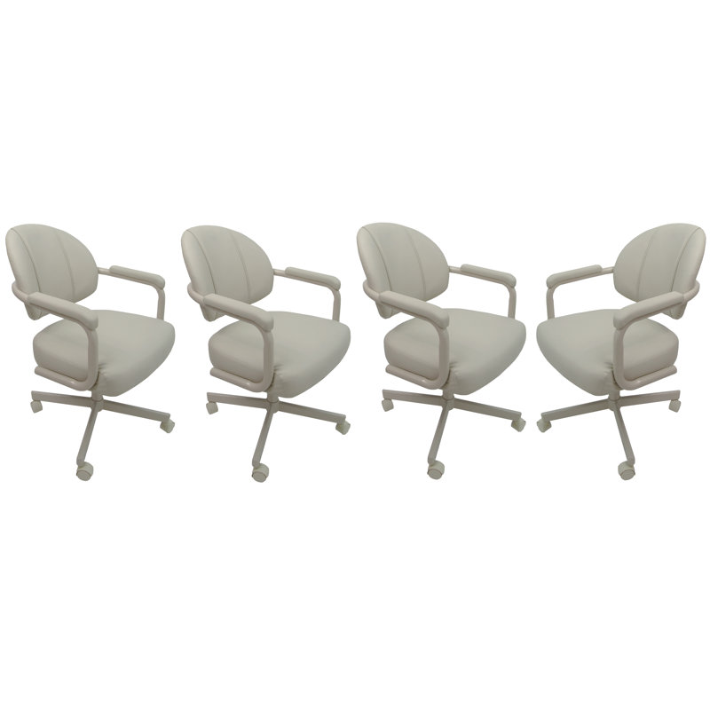 18'' H Upholstered Armchair, Brown, Ocean Beige Vinyl