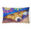 Coussin décoratif intérieur/extérieur en tissu peek-a-boo corgi Rish