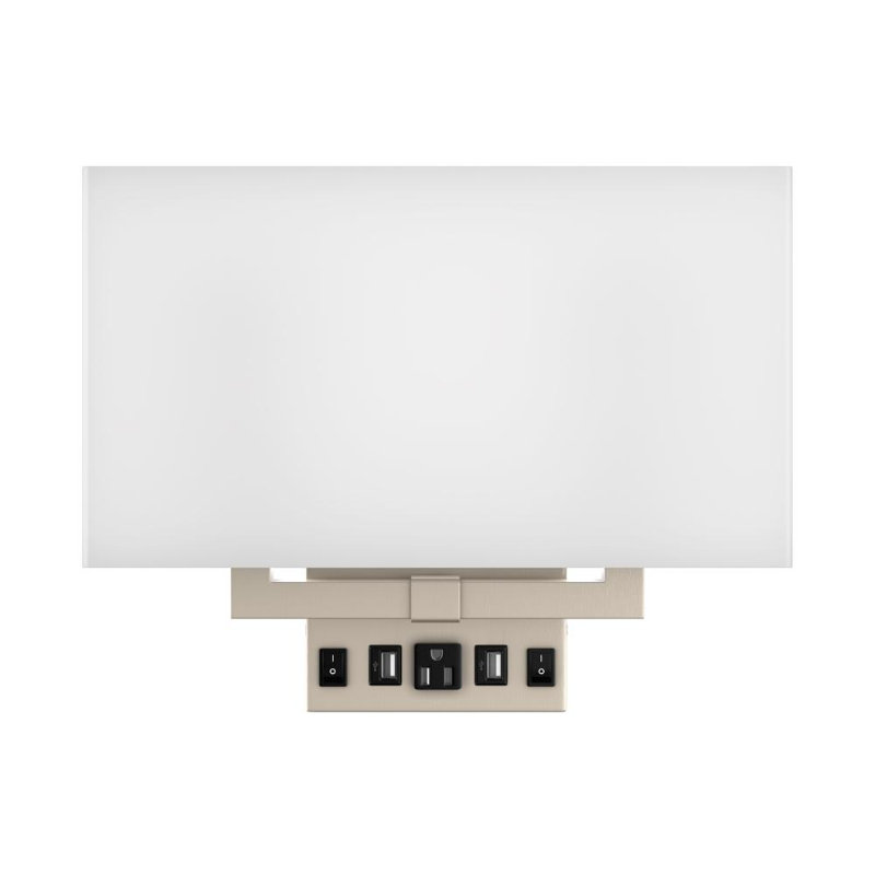 Modern Brushed Nickel Wall Sconce with White Acrylic Shade