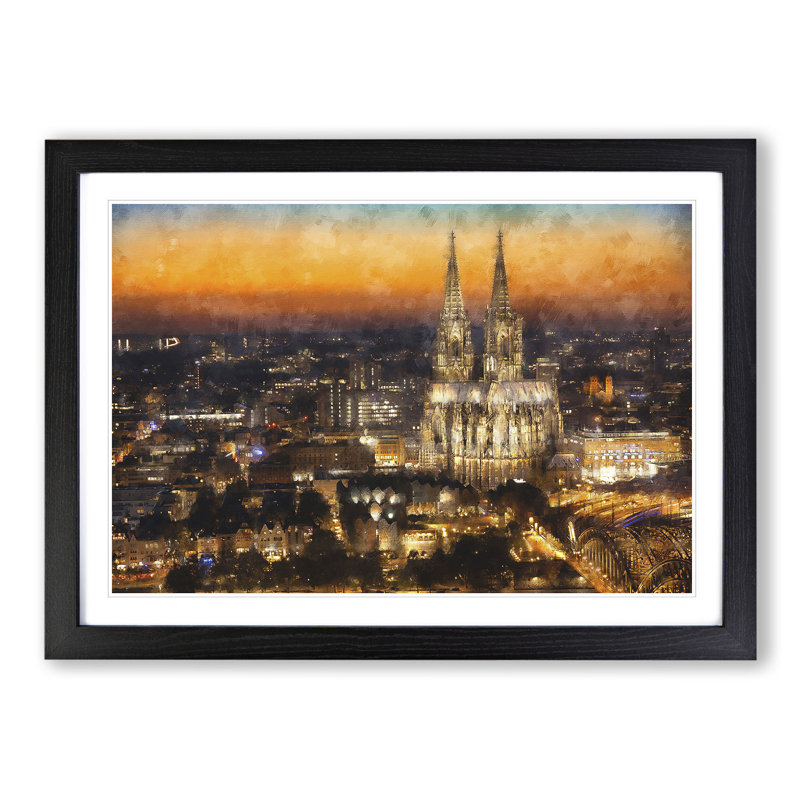 The Cologne Cathedral Vol.1 - Picture Frame Graphic Art, 27cm H x 36cm W x 2cm D, Black Framed