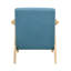 Chaise confortable avec revêtement bleu et base en bois d'hévéa massif avec structure en bois et finition naturelle pour la décoration intérieure-118281755
