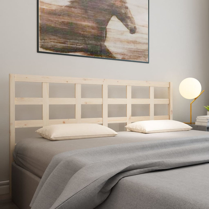 Solid Wood Headboard, 100cm H x 206cm W x 4cm D, Natural