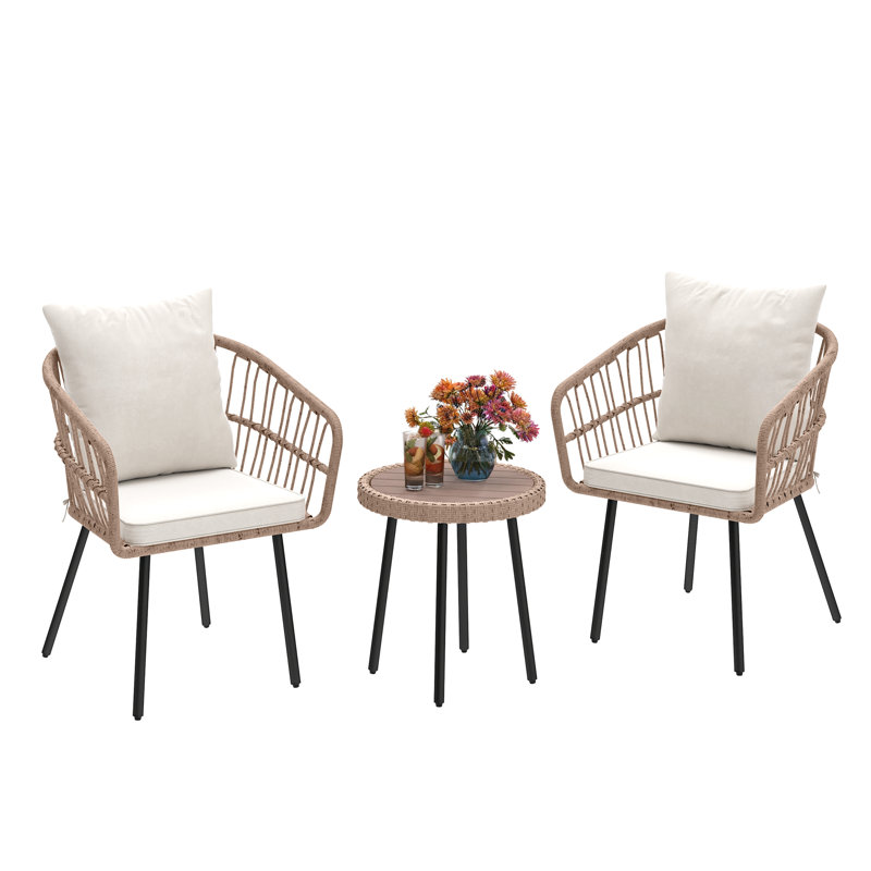 Belulah Wicker/Rattan 2 - Person Seating Group with Cushions
