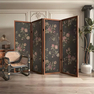 Vintage Floral Folding Screen by Red Barrel Studio