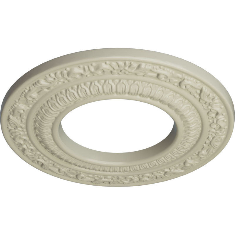 Médaillon de plafond Endurathane Maria, DO 9 5/8 "x P 1 1/8" (convient aux auvents jusqu'à 1 3/4 "), finition hamamélis peinte à la main