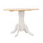 Table de salle à manger ronde naturelle brun et blanc avec abattant