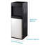 Classic Black Floor-Standing 3-in-1 Water Dispenser with Ice Maker, 33 lbs Daily Production, Stainless Steel, 35.63 in Height
