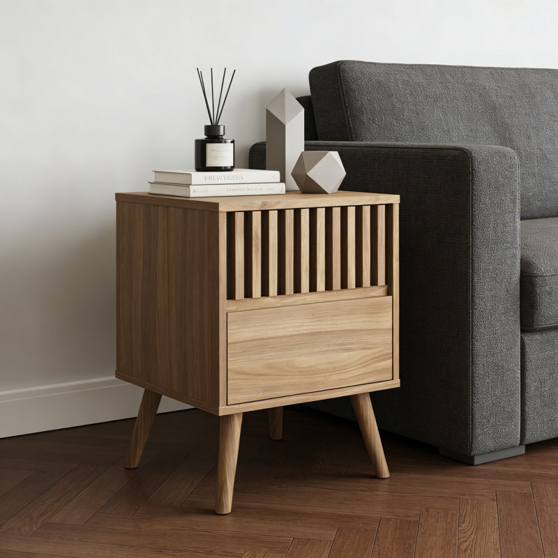 39.5cm W Manufactured Wood Bedside Table