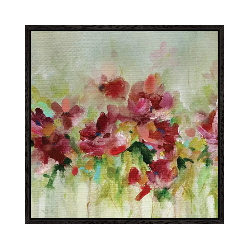 Garden Play I 1 Piece Painting on Canvas, 45.72 cm H x 45.72 cm W, Black Framed