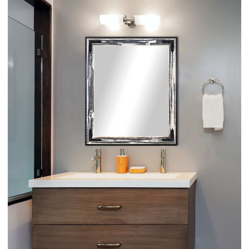 Miroir pleine grandeur rustique patiné, H 25,5 po x l 21,5 po, Ivoire