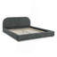 Structure de lit tapissier pour grand lit, style minimaliste moderne avec tête de lit haute incurvée, tissu de fil circulaire de qualité supérieure et support de pieds robuste, matelas non inclus-370297802