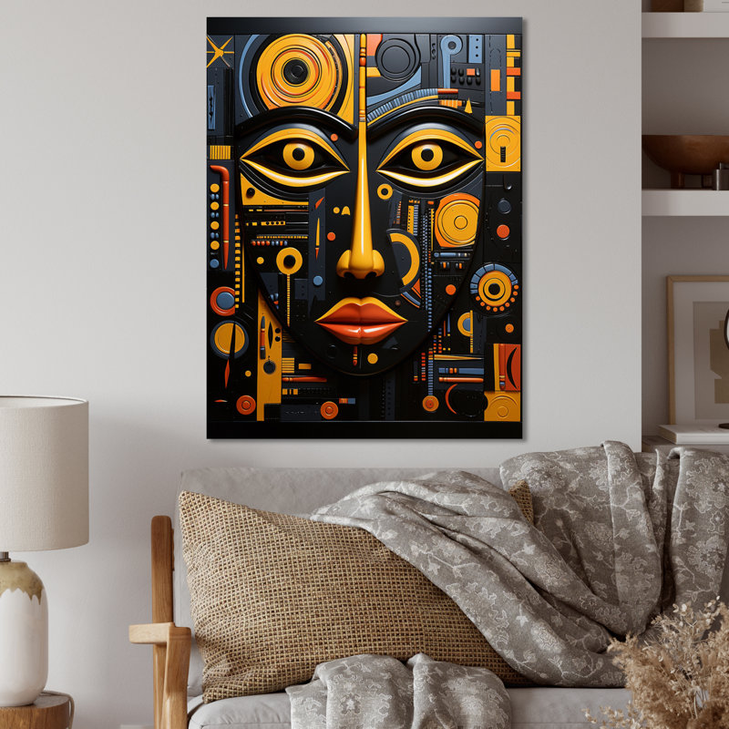 African Tribal Rhythms II - Art mural africain en métal, H 40 po x l 30 po