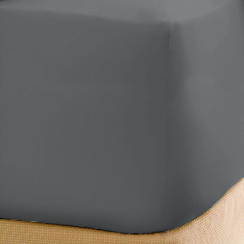 Microfiber Fitted Sheet, Gray, King Fitted Sheet