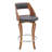 Brookson Swivel Counter or Bar Height Bar Stool with Open Back in Faux Leather, and Walnut Wood-197712808-197712809