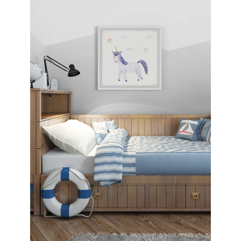 «Elianne Unicorn Blues», reproduction encadrée, H 32 po x l 32 po x P 1,5 po
