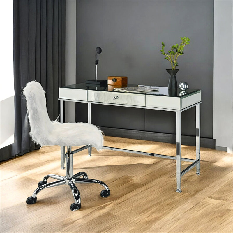 Bureau à miroir et miroir Whisk, Chrome chrome