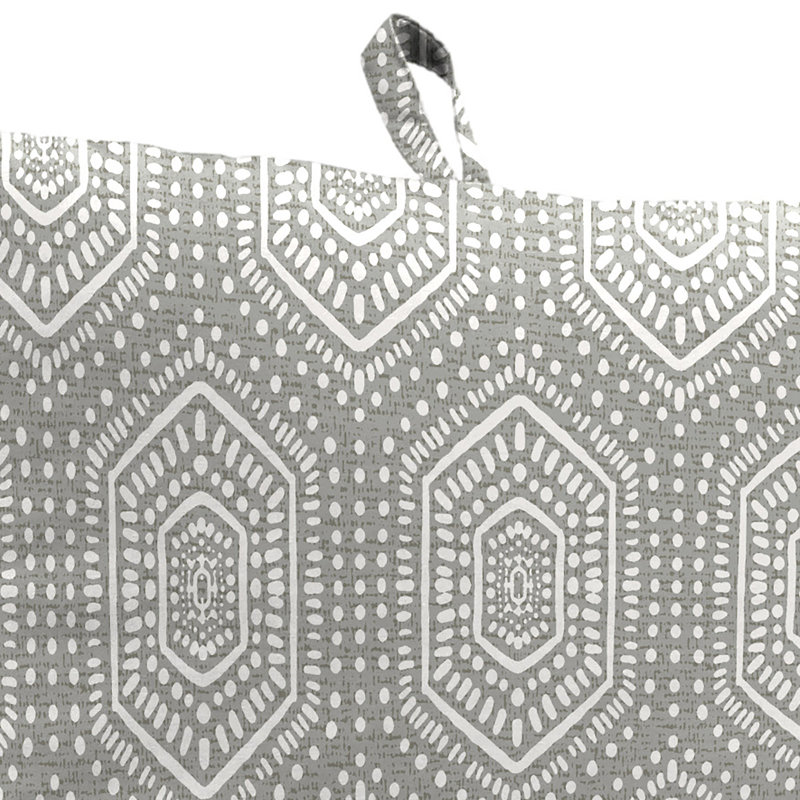 21" x 44" Outdoor Chair Cushion with Ties and Loop, Gray