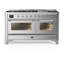 Majestic III Series 60 Inch Dual Fuel Range with 7 Sealed Burners, Griddle, in Blue Grey (Liquid Propane, Burnished Trim)-117886130-117886131-117886132
