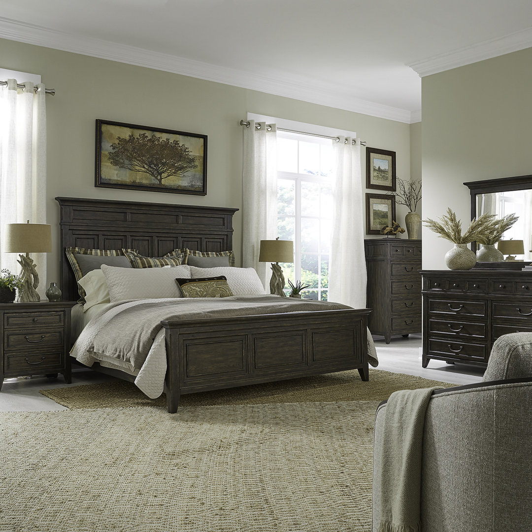 Trelawny King California Panel Bed, Dresser & Mirror, Chest, Nightstand Canora Grey