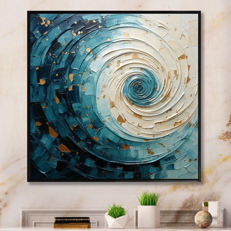 Spirales célestes II - impression sur toile tendue, Cadre flottant noir, H 24 po x l 24 po x P 1 po