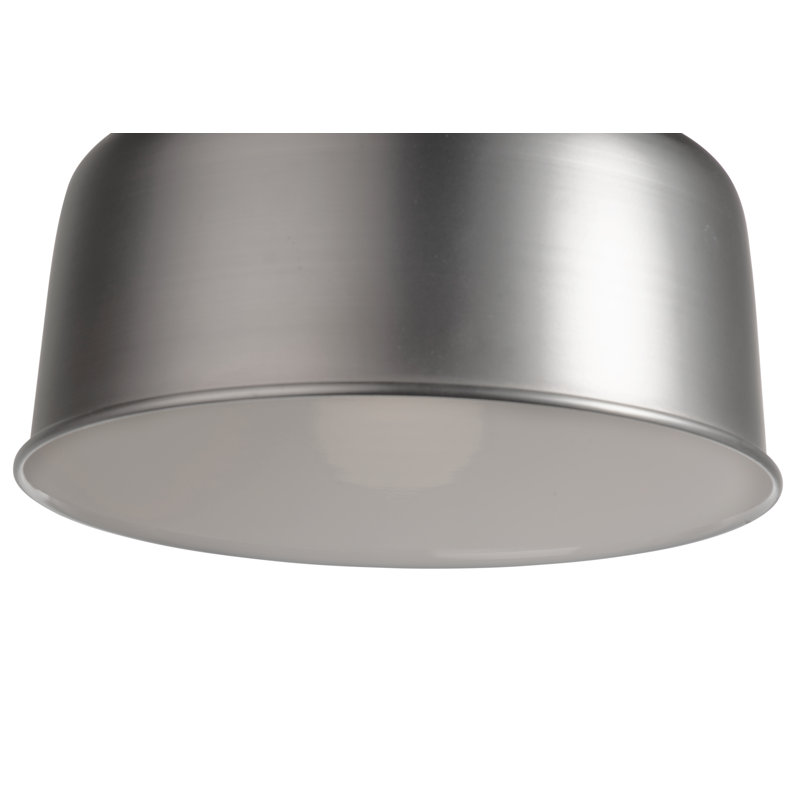 Lavenia 1 - Light Pewter Grey Metal Dome Pendant