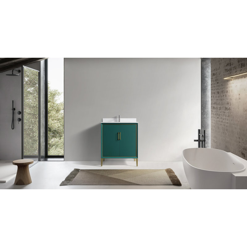 30'' Bathroom Vanity Base Only, Green