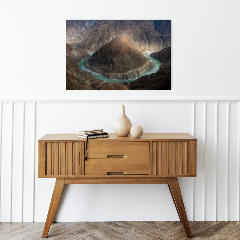 «Misty Great Wall Winter Dramatic Serene Abstract Architecture Landscape», reproduction d'art mural, H 16 po x l 24 po
